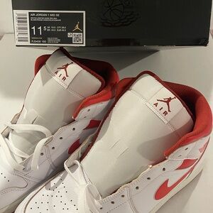 Jordan Air 1 Mid SE White Red Sneakers